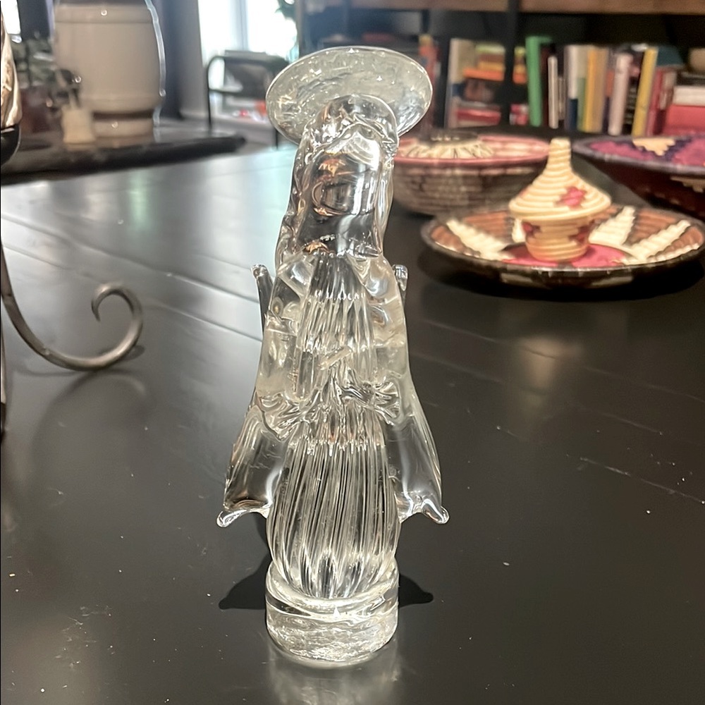 Vintage Glass Praying Angel w/ Wings Standing 6 1/2” Tall